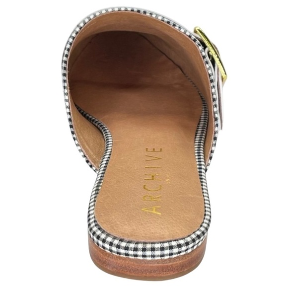 Archive Bond Gingham Checkered Fabric Womens Flat Mules Size 8M - Picture 12 of 16